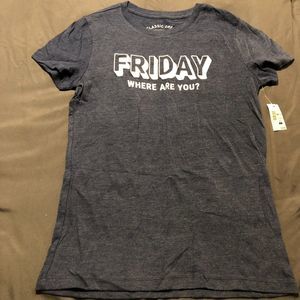 Aeropostale Friday Where Are You? Classic Crew Blue Tee Women's Size Large